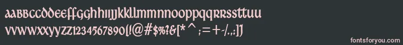 フォントArdagh – 黒い背景にピンクのフォント