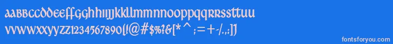 フォントArdagh – ピンクの文字、青い背景