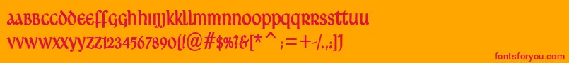 フォントArdagh – オレンジの背景に赤い文字