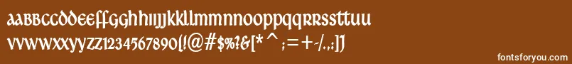 フォントArdagh – 茶色の背景に白い文字