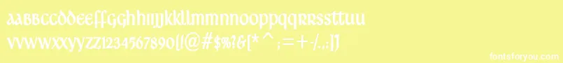 フォントArdagh – 黄色い背景に白い文字