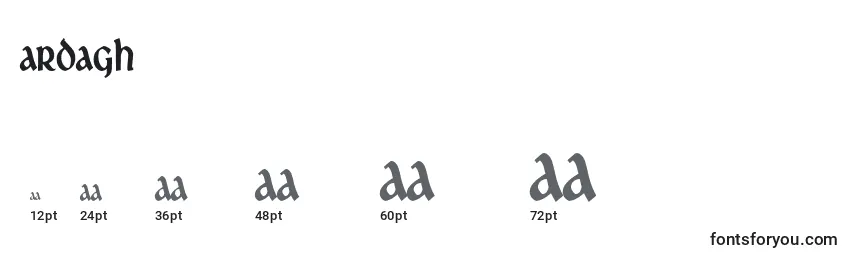 Размеры шрифта Ardagh (119888)