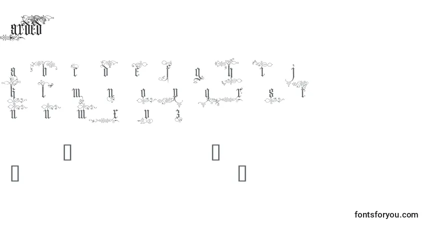 Шрифт ARDED    (119889) – алфавит, цифры, специальные символы