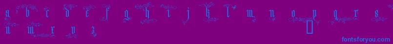 ARDED   -Schriftart – Blaue Schriften auf violettem Hintergrund