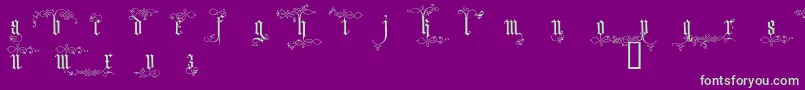 ARDED    Font – Green Fonts on Purple Background