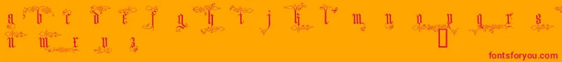 fuente ARDED    – Fuentes Rojas Sobre Fondo Naranja