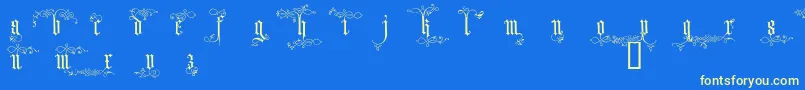 ARDED    Font – Yellow Fonts on Blue Background