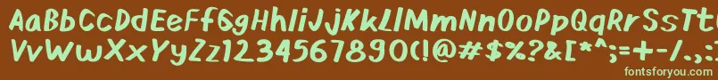 Ardies-fontti – vihreät fontit ruskealla taustalla