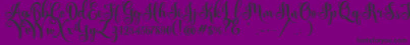 Ardilla Personal Use-Schriftart – Schwarze Schriften auf violettem Hintergrund