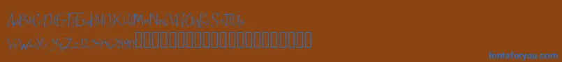 フォントArdnerandemo – 茶色の背景に青い文字