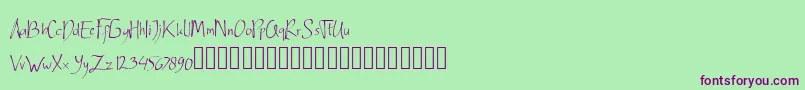 Ardnerandemo Font – Purple Fonts on Green Background