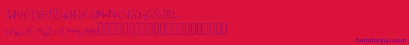 Ardnerandemo-Schriftart – Violette Schriften auf rotem Hintergrund
