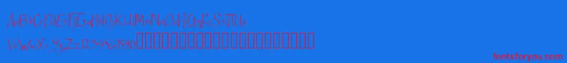 フォントArdnerandemo – 赤い文字の青い背景