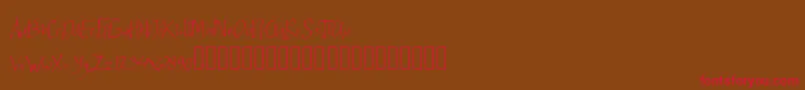 Ardnerandemo-Schriftart – Rote Schriften auf braunem Hintergrund