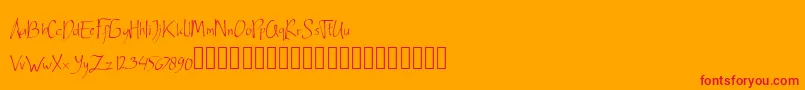 Ardnerandemo Font – Red Fonts on Orange Background