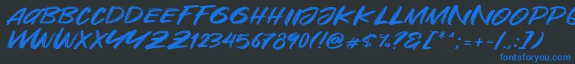 Are You Okay Font – Blue Fonts on Black Background