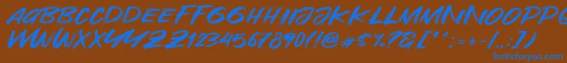 Are You Okay Font – Blue Fonts on Brown Background