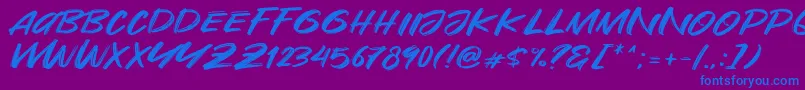 フォントAre You Okay – 紫色の背景に青い文字