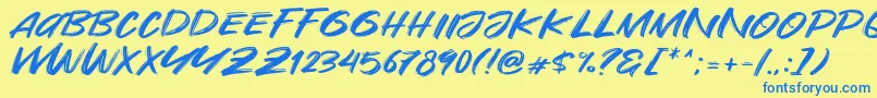 Are You Okay Font – Blue Fonts on Yellow Background