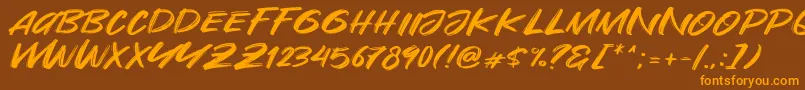 Are You Okay Font – Orange Fonts on Brown Background
