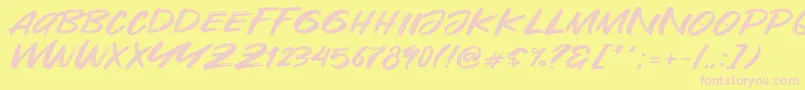 Are You Okay Font – Pink Fonts on Yellow Background