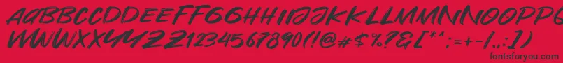 Czcionka Are You Okay – czarne czcionki na czerwonym tle
