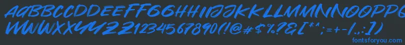 フォントAre You Okay – 黒い背景に青い文字