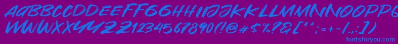 Are You Okay-Schriftart – Blaue Schriften auf violettem Hintergrund