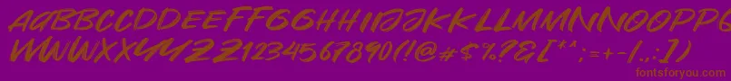 Are You Okay-fontti – ruskeat fontit violetilla taustalla