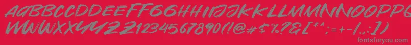 フォントAre You Okay – 赤い背景に灰色の文字