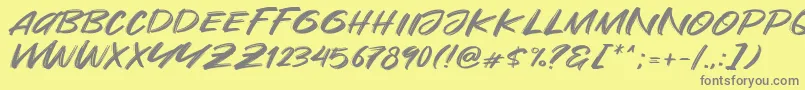 Are You Okay-fontti – harmaat kirjasimet keltaisella taustalla