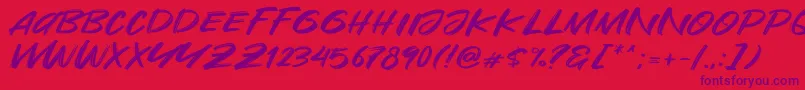 Are You Okay-Schriftart – Violette Schriften auf rotem Hintergrund