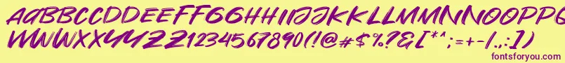 Are You Okay Font – Purple Fonts on Yellow Background