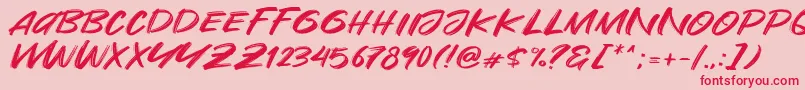 フォントAre You Okay – ピンクの背景に赤い文字