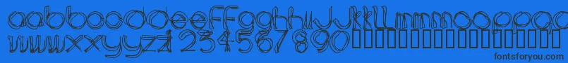 AREAL   -Schriftart – Schwarze Schriften auf blauem Hintergrund