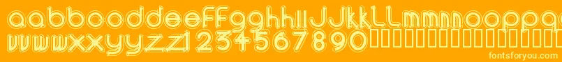 AREAO    Font – Yellow Fonts on Orange Background