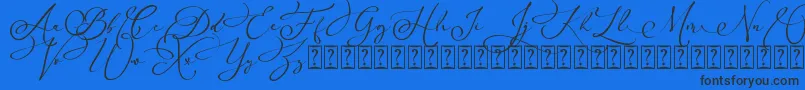 Arellia Script Dafont Font – Black Fonts on Blue Background