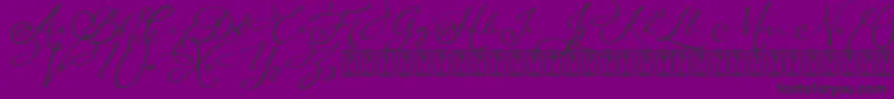 Arellia Script Dafont Font – Black Fonts on Purple Background
