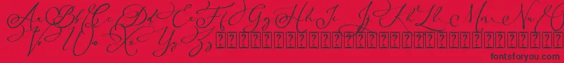 Arellia Script Dafont Font – Black Fonts on Red Background