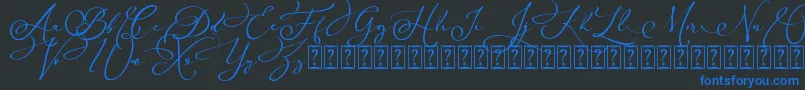 Arellia Script Dafont Font – Blue Fonts on Black Background