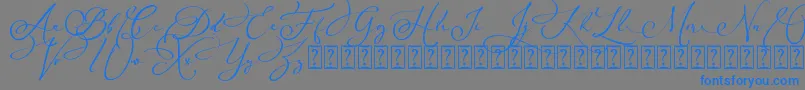 Arellia Script Dafont-Schriftart – Blaue Schriften auf grauem Hintergrund