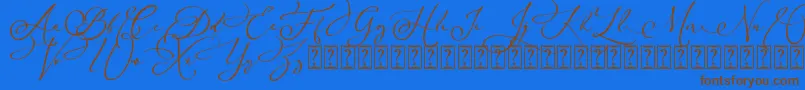 Police Arellia Script Dafont – polices brunes sur fond bleu