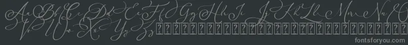 Arellia Script Dafont-Schriftart – Graue Schriften auf schwarzem Hintergrund