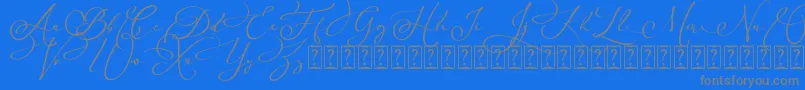Czcionka Arellia Script Dafont – szare czcionki na niebieskim tle