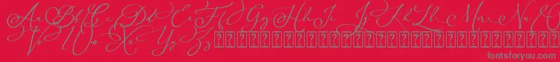 Czcionka Arellia Script Dafont – szare czcionki na czerwonym tle