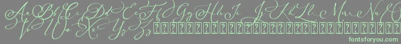 Arellia Script Dafont Font – Green Fonts on Gray Background