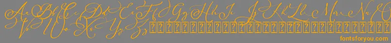 Czcionka Arellia Script Dafont – pomarańczowe czcionki na szarym tle