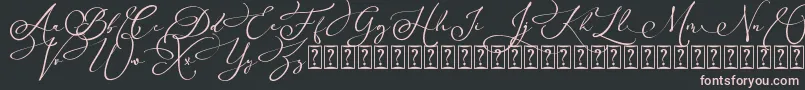Arellia Script Dafont-Schriftart – Rosa Schriften auf schwarzem Hintergrund