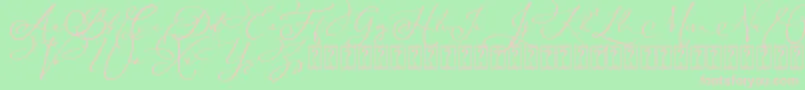 Arellia Script Dafont Font – Pink Fonts on Green Background