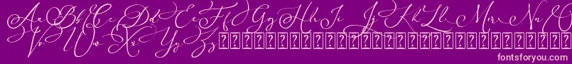 Arellia Script Dafont Font – Pink Fonts on Purple Background